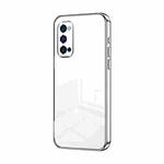 For OPPO Reno4 Pro Transparent Plating Fine Hole Phone Case(Silver)