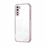 For OPPO Reno3 4G / F15 / A91 Transparent Plating Fine Hole Phone Case(Pink)