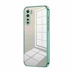 For OPPO Reno3 4G / F15 / A91 Transparent Plating Fine Hole Phone Case(Green)