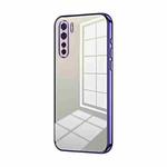 For OPPO A91 Transparent Plating Fine Hole Phone Case(Purple)