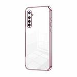 For OPPO K5 / Realme XT/XT 730G Transparent Plating Fine Hole Phone Case(Pink)