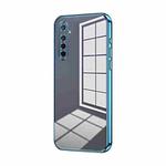 For OPPO K5 / Realme XT/XT 730G Transparent Plating Fine Hole Phone Case(Blue)