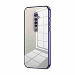 For OPPO Reno2 Transparent Plating Fine Hole Phone Case(Purple)