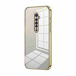 For OPPO Reno2 Transparent Plating Fine Hole Phone Case(Gold)