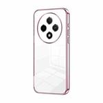 For OPPO A3 Pro Transparent Plating Fine Hole Phone Case(Pink)