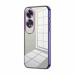 For OPPO A60 Transparent Plating Fine Hole Phone Case(Purple)