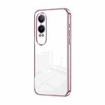 For OPPO K12x Transparent Plating Fine Hole Phone Case(Pink)