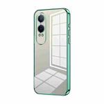 For OPPO K12x Transparent Plating Fine Hole Phone Case(Green)