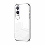 For OPPO K12x Transparent Plating Fine Hole Phone Case(Silver)