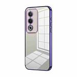 For OPPO A3 Pro Global Transparent Plating Fine Hole Phone Case(Purple)