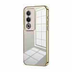 For OPPO A3 Pro Global Transparent Plating Fine Hole Phone Case(Gold)