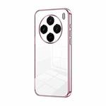 For vivo X100 Transparent Plating Fine Hole Phone Case(Pink)