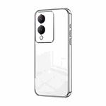 For vivo Y17s Transparent Plating Fine Hole Phone Case(Silver)