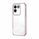 For vivo S17e / iQOO Z7 Pro Transparent Plating Fine Hole Phone Case(Pink)