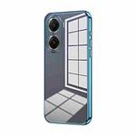 For vivo V29e Transparent Plating Fine Hole Phone Case(Blue)