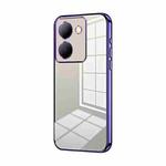 For vivo Y78 China / Y36 / Y36 5G Transparent Plating Fine Hole Phone Case(Purple)