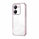 For vivo Y78 China / Y36 / Y36 5G Transparent Plating Fine Hole Phone Case(Pink)