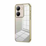 For vivo Y78 China / Y36 / Y36 5G Transparent Plating Fine Hole Phone Case(Gold)