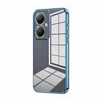 For vivo Y35M+ / Y35+ / Y27 4G Transparent Plating Fine Hole Phone Case(Blue)
