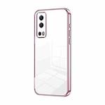 For vivo Y72 5G / iQOO Z3 / Y75s Transparent Plating Fine Hole Phone Case(Pink)