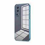 For vivo Y72 5G / iQOO Z3 / Y75s Transparent Plating Fine Hole Phone Case(Blue)