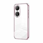 For vivo Y100 / Y100A Transparent Plating Fine Hole Phone Case(Pink)