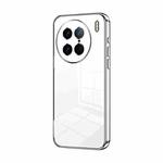 For vivo X90 Pro Transparent Plating Fine Hole Phone Case(Silver)