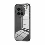 For vivo X90 Pro Transparent Plating Fine Hole Phone Case(Black)