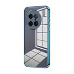 For vivo X90 Pro+ Transparent Plating Fine Hole Phone Case(Blue)