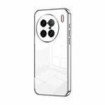 For vivo X90 Pro+ Transparent Plating Fine Hole Phone Case(Silver)
