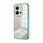 For vivo V25 / V25e Transparent Plating Fine Hole Phone Case(Green)
