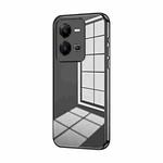 For vivo V25 / V25e Transparent Plating Fine Hole Phone Case(Black)