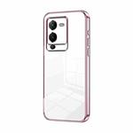 For vivo S15 Pro / V25 Pro Transparent Plating Fine Hole Phone Case(Pink)