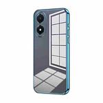 For vivo Y02s Transparent Plating Fine Hole Phone Case(Blue)