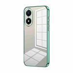 For vivo Y02s Transparent Plating Fine Hole Phone Case(Green)