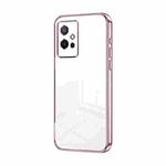 For vivo Y75 5G / Y55 5G / Y55s 2023 Transparent Plating Fine Hole Phone Case(Pink)