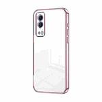 For vivo Y53s 5G / T1x 5G  / iQOO Z5x Transparent Plating Fine Hole Phone Case(Pink)