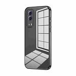 For vivo Y53s 5G / T1x 5G  / iQOO Z5x Transparent Plating Fine Hole Phone Case(Black)