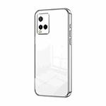 For vivo Y21 / Y33s / Y21s / T1x India Transparent Plating Fine Hole Phone Case(Silver)