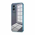 For vivo Y55s 2021 / Y72t Transparent Plating Fine Hole Phone Case(Blue)