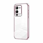 For vivo S15 Transparent Plating Fine Hole Phone Case(Pink)