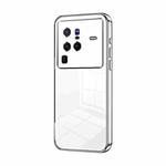 For vivo X80 Pro Transparent Plating Fine Hole Phone Case(Silver)