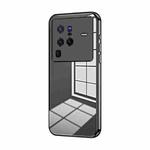 For vivo X80 Pro Transparent Plating Fine Hole Phone Case(Black)