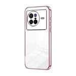 For vivo X80 Transparent Plating Fine Hole Phone Case(Pink)