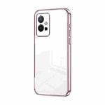 For vivo T1 5G Transparent Plating Fine Hole Phone Case(Pink)