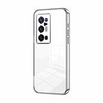 For vivo X70 Pro+ Transparent Plating Fine Hole Phone Case(Silver)