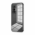 For vivo X70 Pro Transparent Plating Fine Hole Phone Case(Black)