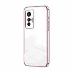 For vivo X70 Transparent Plating Fine Hole Phone Case(Pink)