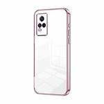 For vivo V21e / Y73 Transparent Plating Fine Hole Phone Case(Pink)