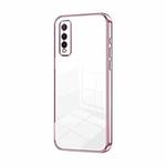 For vivo Y70s / iQOO U1 / Y51s / Y70t Transparent Plating Fine Hole Phone Case(Pink)